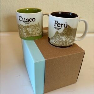 Starbucks Cusco and Peru Mug Set - Green and Brown